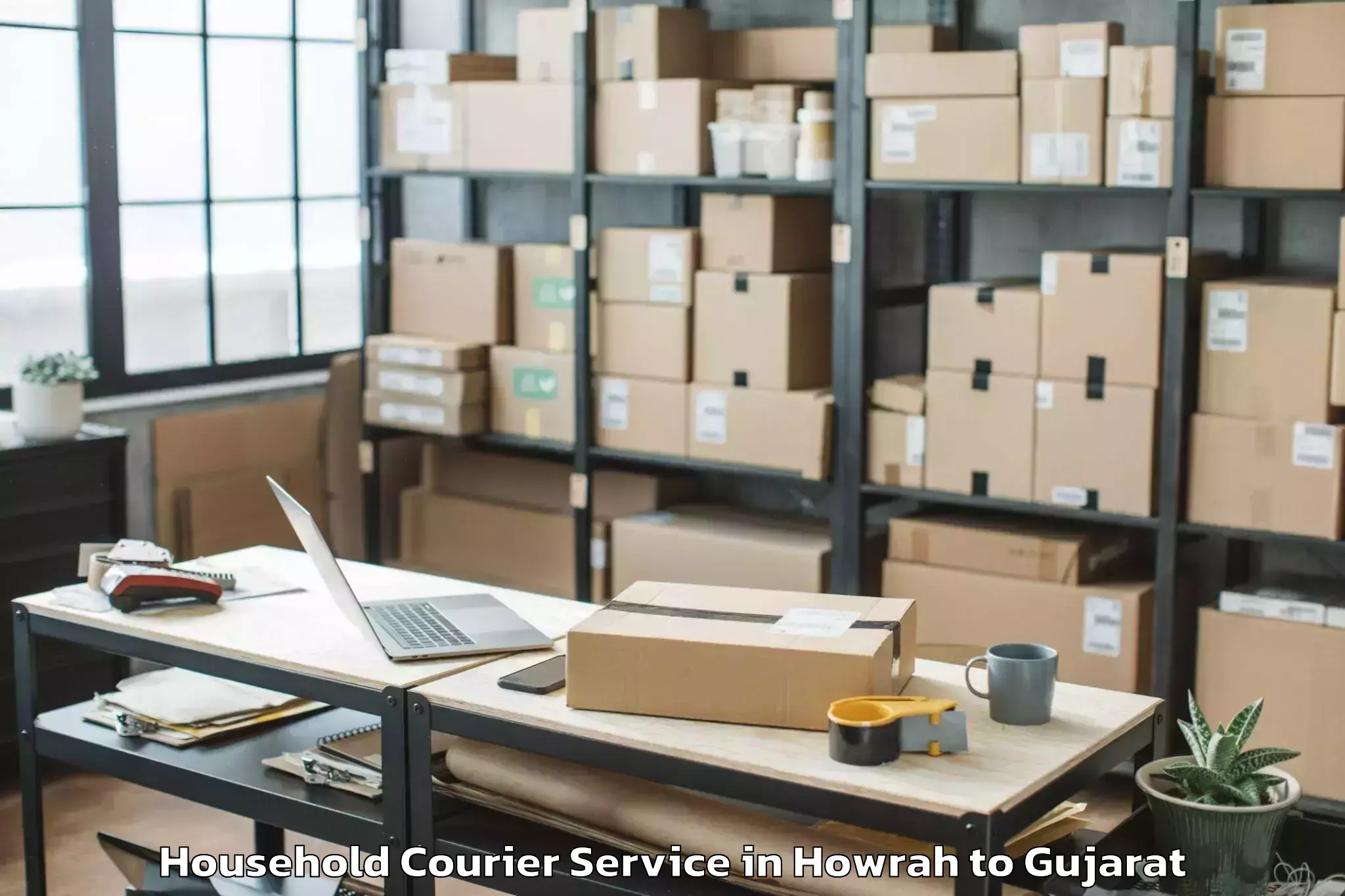 Expert Howrah to Ganpat University Mehsana Household Courier